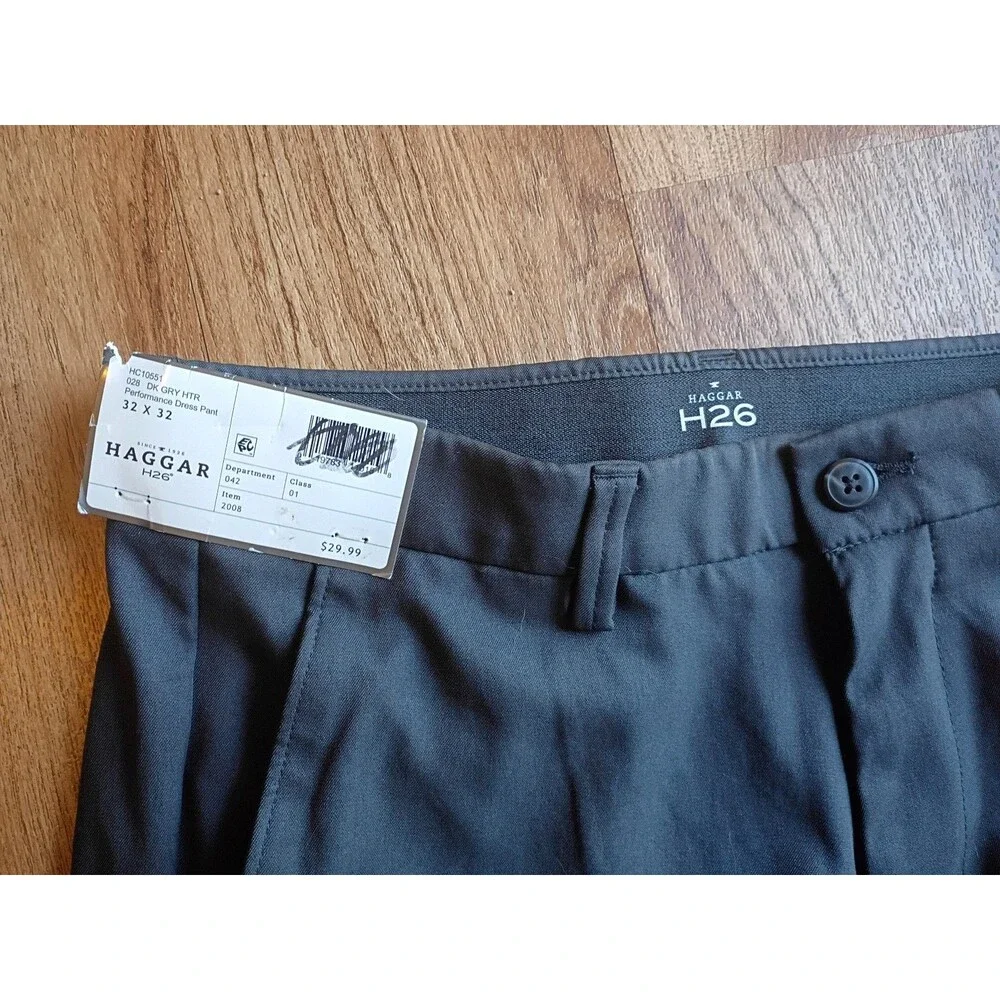 Haggar H26 Performance Dress Pants 32x32 Straight Fit Super Flex